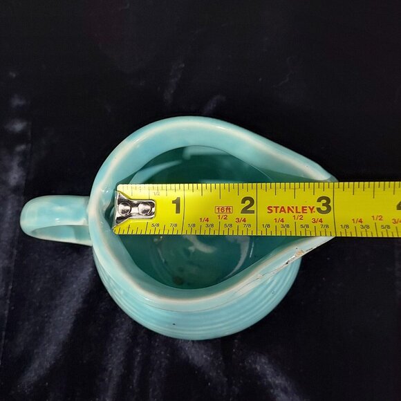 Shawnee MCM Made In USA Creamer & Sugar Bowl Snowflake Turquoise Blue Star Burst - Picture 12 of 15